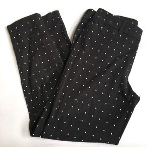 Old Navy Pixie Pants Black White Polka Dot Mid Rise 8